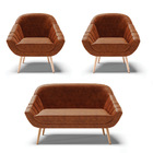 Kit 01 Namoradeira 02 Lugares E 02 Poltronas Giovana Corano P