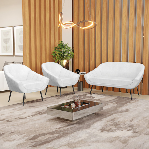 Kit 01 Namoradeira 02 Lugares E 02 Poltronas Giovana Corano P