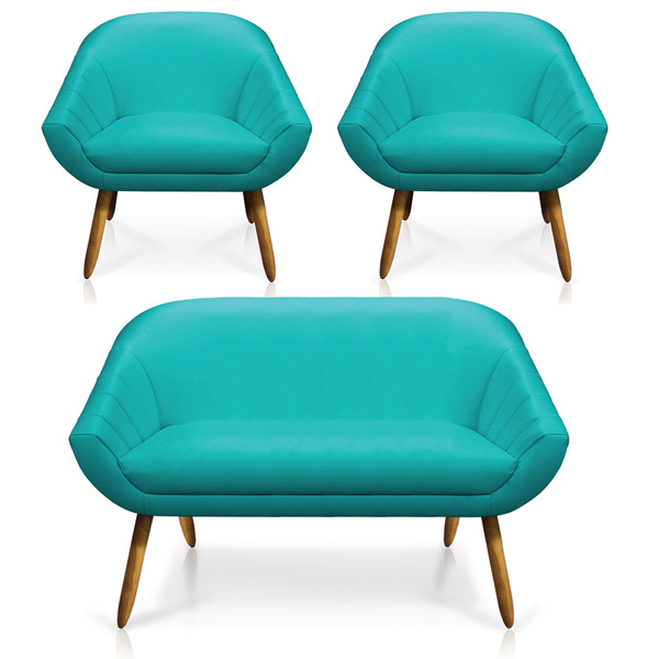 Kit 01 Namoradeira 02 Lugares E 02 Poltronas Giovana Corino A