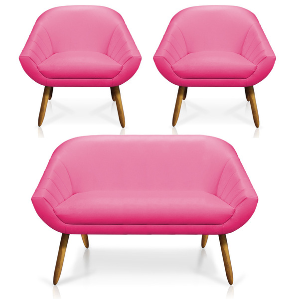 Kit 01 Namoradeira 02 Lugares E 02 Poltronas Giovana Corino P