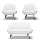 Kit 01 Namoradeira 02 Lugares E 02 Poltronas Giovana Corino P