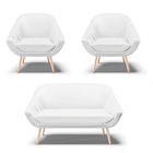 Kit 01 Namoradeira 02 Lugares E 02 Poltronas Giovana Corino P