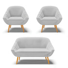 Kit 01 Namoradeira 02 Lugares E 02 Poltronas Giovana Linho Ci