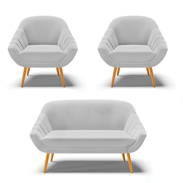 Kit 01 Namoradeira 02 Lugares E 02 Poltronas Giovana Linho Ci