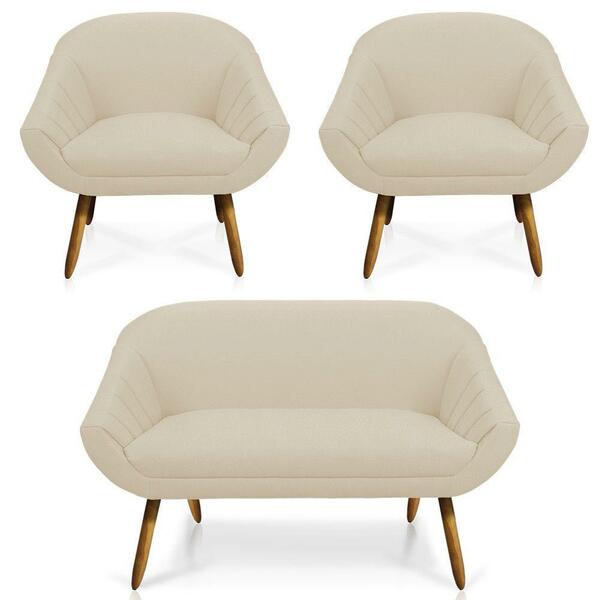 Kit 01 Namoradeira 02 Lugares E 02 Poltronas Giovana Linho Gr