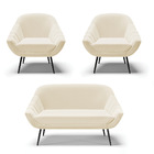 Kit 01 Namoradeira 02 Lugares E 02 Poltronas Giovana Linho Pé