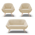 Kit 01 Namoradeira 02 Lugares E 02 Poltronas Giovana Linho Pé