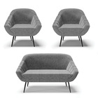 Kit 01 Namoradeira 02 Lugares E 02 Poltronas Giovana Linho Pé