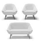 Kit 01 Namoradeira 02 Lugares E 02 Poltronas Giovana Linho Pé