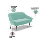 Kit 01 Namoradeira 02 Lugares E 02 Poltronas Giovana Suede Az