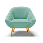 Kit 01 Namoradeira 02 Lugares E 02 Poltronas Giovana Suede Az