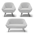 Kit 01 Namoradeira 02 Lugares E 02 Poltronas Giovana Suede Ci