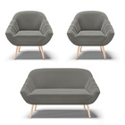 Kit 01 Namoradeira 02 Lugares E 02 Poltronas Giovana Suede Gr