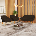 Kit 01 Namoradeira 02 Lugares E 02 Poltronas Giovana Suede Ma