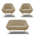 Kit 01 Namoradeira 02 Lugares E 02 Poltronas Giovana Suede Ma