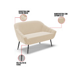 Kit 01 Namoradeira 02 Lugares E 02 Poltronas Giovana Suede Pé