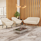 Kit 01 Namoradeira 02 Lugares E 02 Poltronas Giovana Suede Pé