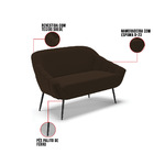 Kit 01 Namoradeira 02 Lugares E 02 Poltronas Giovana Suede Pé