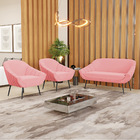 Kit 01 Namoradeira 02 Lugares E 02 Poltronas Giovana Suede Pé