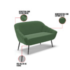 Kit 01 Namoradeira 02 Lugares E 02 Poltronas Giovana Suede Pé