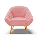 Kit 01 Namoradeira 02 Lugares E 02 Poltronas Giovana Suede Pé