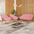 Kit 01 Namoradeira 02 Lugares E 02 Poltronas Giovana Suede Pé