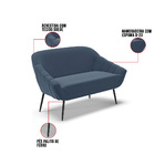 Kit 01 Namoradeira 02 Lugares E 02 Poltronas Giovana Suede Pé