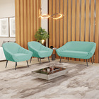 Kit 01 Namoradeira 02 Lugares E 02 Poltronas Giovana Suede Pé