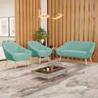 Kit 01 Namoradeira 02 Lugares E 02 Poltronas Giovana Suede Pé