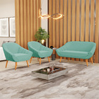 Kit 01 Namoradeira 02 Lugares E 02 Poltronas Giovana Suede Pé