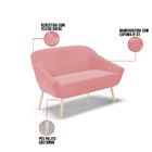 Kit 01 Namoradeira 02 Lugares E 02 Poltronas Giovana Suede Pé