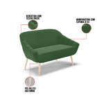 Kit 01 Namoradeira 02 Lugares E 02 Poltronas Giovana Suede Pé