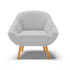 Kit 01 Namoradeira 02 Lugares E 02 Poltronas Giovana Suede Pé