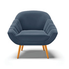 Kit 01 Namoradeira 02 Lugares E 02 Poltronas Giovana Suede Pé