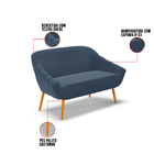 Kit 01 Namoradeira 02 Lugares E 02 Poltronas Giovana Suede Pé