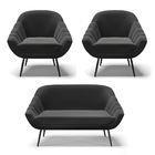 Kit 01 Namoradeira 02 Lugares E 02 Poltronas Giovana Suede Pr