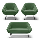 Kit 01 Namoradeira 02 Lugares E 02 Poltronas Giovana Suede Ve