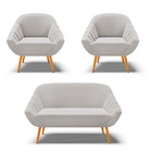 Kit 01 Namoradeira 02 Lugares E 02 Poltronas Giovana Veludo C