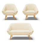 Kit 01 Namoradeira 02 Lugares E 02 Poltronas Giovana Veludo O