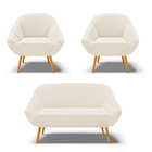 Kit 01 Namoradeira 02 Lugares E 02 Poltronas Giovana Veludo P