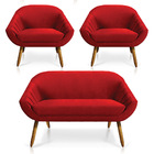 Kit 01 Namoradeira 02 Lugares E 02 Poltronas Giovana Veludo P