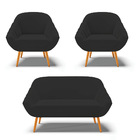 Kit 01 Namoradeira 02 Lugares E 02 Poltronas Giovana Veludo P