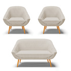 Kit 01 Namoradeira 02 Lugares E 02 Poltronas Giovana Veludo P