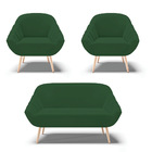 Kit 01 Namoradeira 02 Lugares E 02 Poltronas Giovana Veludo P