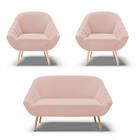 Kit 01 Namoradeira 02 Lugares E 02 Poltronas Giovana Veludo P