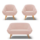 Kit 01 Namoradeira 02 Lugares E 02 Poltronas Giovana Veludo R