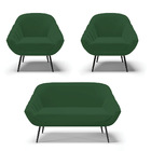 Kit 01 Namoradeira 02 Lugares E 02 Poltronas Giovana Veludo V