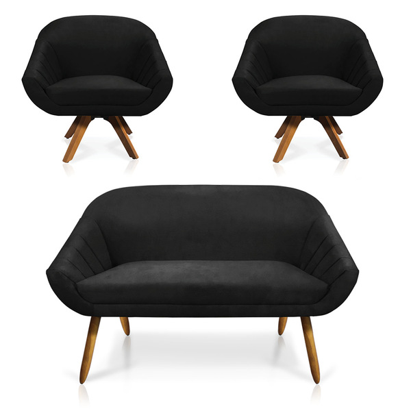 Kit 01 Namoradeira 02 Lugares E 02 Poltronas Giratória Giovan