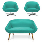 Kit 01 Namoradeira 02 Lugares E 02 Poltronas Giratória Giovan