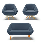 Kit 01 Namoradeira 02 Lugares E 02 Poltronas Giratória Giovan